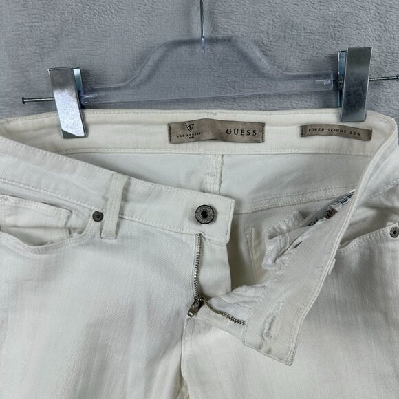 Guess Power Skinny Jeans Womens Size 27 Low Rise Denim Stretch White - Picture 4 of 11